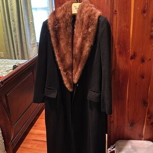 Long black wool coat